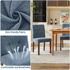 Parsons Button Tufted Dining Chairs Set of 6 / 4 - Upholstered Fabric Kitchen Chairs with Wood Legs & Padded Seats - Living Room Kitchen Furniture