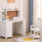 Kinderschreibtisch mit Stuhl-Set für Jungen und Mädchen, hölzerner Kinderschreibtisch mit Bücherregal, Pinnwand, Schrank und Schublade für Kinder von 3–8 Jahren