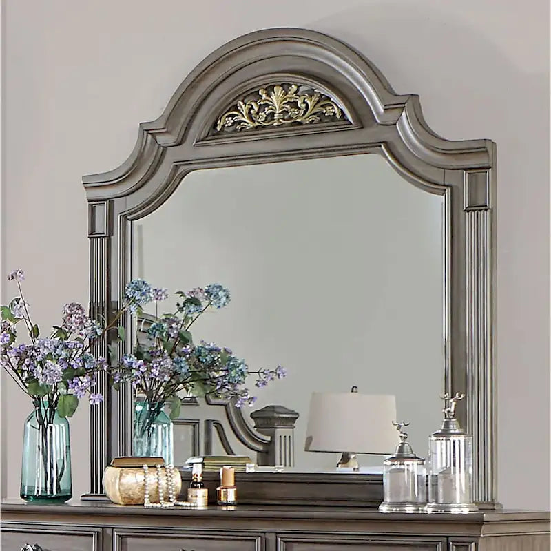 Ensemble traditionnel Vame de 2 pièces comprenant une commode à 9 tiroirs et un miroir, par Furniture of America