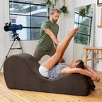 Avana elegante chaise longue voor yoga - Gemaakt in de VS - Ideaal voor stretchen, ontspanning, sporten en meer, 60D x 18W x 26H inch, lichtgrijs
