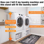 Socles pour lave-linge et sèche-linge GDLF, support universel avec tablette coulissante, blanc