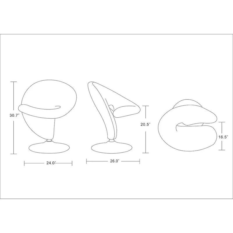 Fauteuil d’appoint pivotant Manhattan Comfort Curl en chrome et mélange de laine (lot de 2)