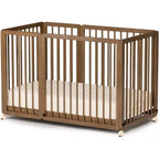 JOYMOR 8 in 1 Convertible Crib, Include 2 Mattress, Converts to Bassinet, Mid Crib, Full Size Crib, Daybed,Toddler Bed and Playard