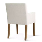 Set van 6 gestoffeerde eetkamerstoelen met armleuningen, moderne linnen fauteuils met houten poten, accentstoelen voor eetkamer en woonkamer - Panipeachy
