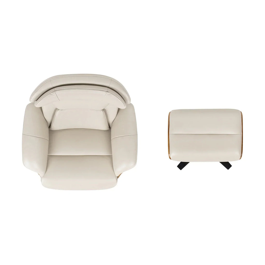 Jovan 31,5 Zoll Relaxsessel aus echtem Leder mit Hocker
