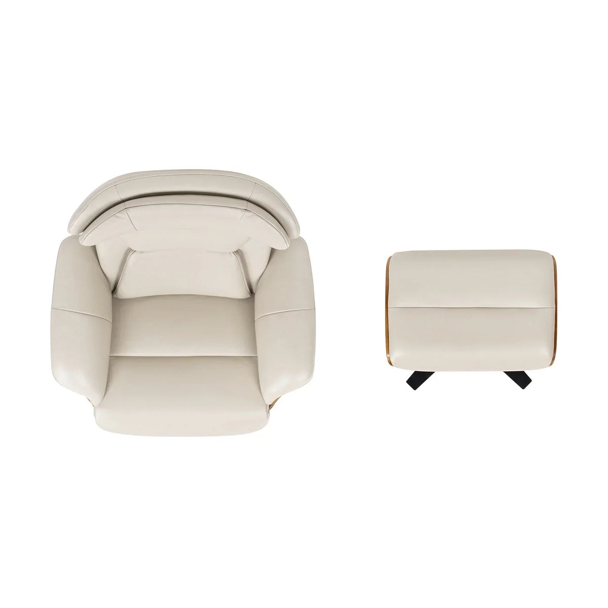 Jovan 31,5 Zoll Relaxsessel aus echtem Leder mit Hocker
