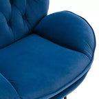 Okak Samt-Sessel mit Hocker, moderner armloser Wohnzimmersessel im Mid-Century-Stil, weicher und bequemer Sessel zum Fernsehen und Spielen