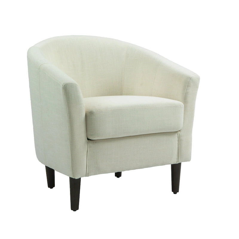 Ensemble de 2 fauteuils club modernes en lin, style tonneau