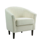 Ensemble de 2 fauteuils club modernes en lin, style tonneau