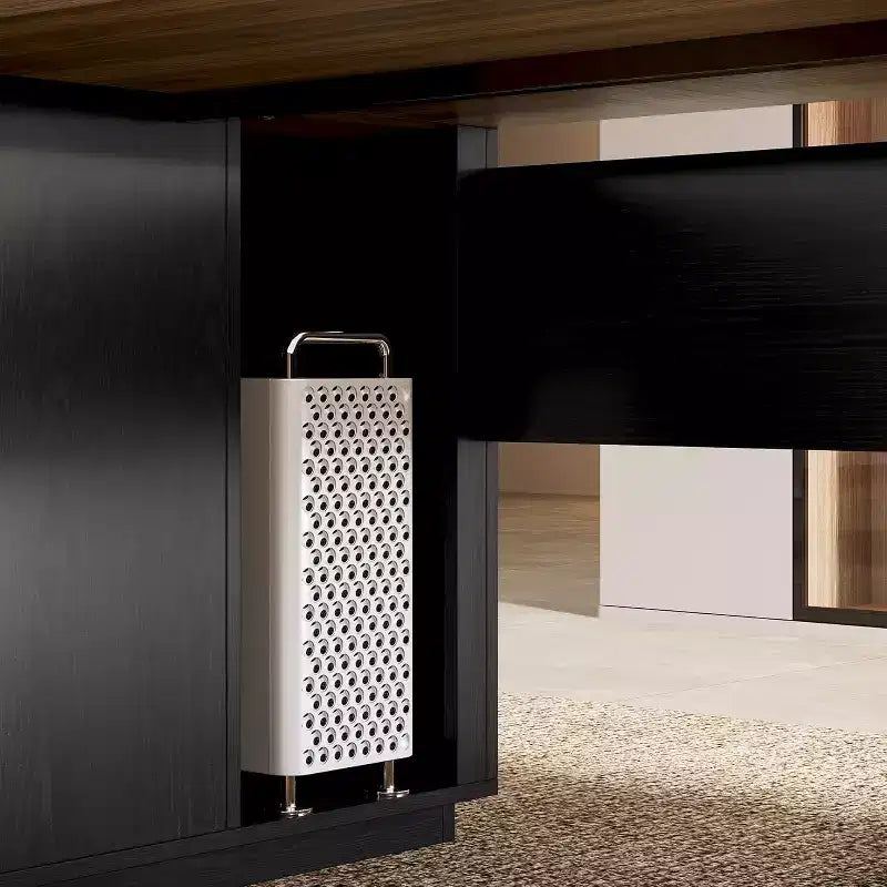 Grand bureau de direction en L Lantine 85.8, bureau d’ordinateur extra-large avec tiroirs pour dossiers, pour bureau à domicile