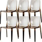 Amber Acrylic Armless Low Back Dining Chair