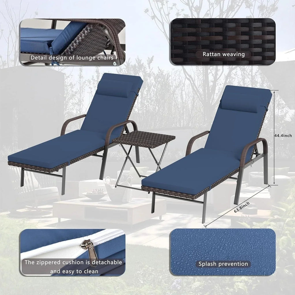 Kullavik 3-teiliges Outdoor-Loungesessel-Set