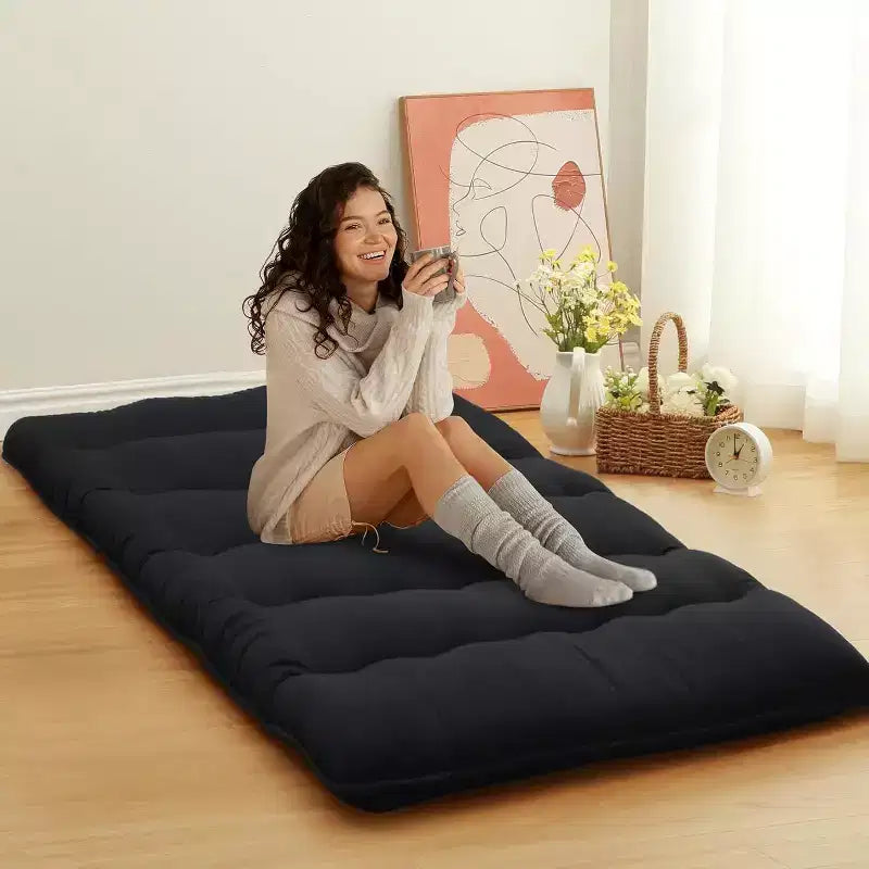 Japans futonmatras, opvouwbare slaapmat voor op de vloer, tatamimat voor thuis, kamperen en als matras