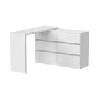 Buffet bahut intelligent pivotant/extensible avec 6 tiroirs, plateau extensible, tapis antidérapant, table à manger pivotante, garde-manger îlot de cuisine
