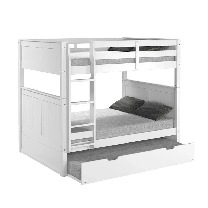 Camaflexi Etagenbett Full über Full mit ausziehbarem Twin-Bett – Kopfteil mit Paneelen