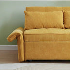 Gelbes Schlafsofa aus Chenille-Stoff mit Ausziehfunktion – 39.00 x 53.50 x 31.50