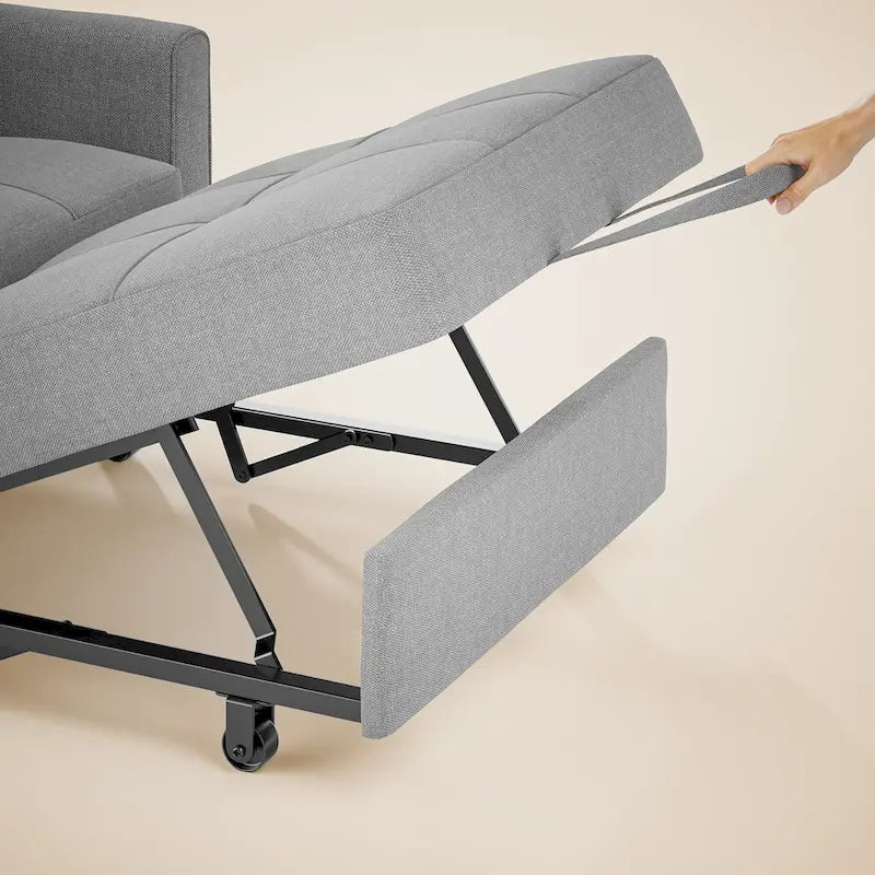 3-in-1 slaapstoel met uitschuifbaar slaapbankbed, verstelbare, opvouwbare, gestoffeerde loungedivan