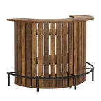 Arc-Shaped 4-Tier Storage Mini Bar Table, Modern Rustic Home Bar Cabinet with Footrest & MDF Construction