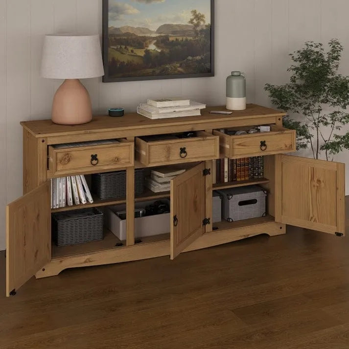 Buffet bahut en bois de 65 pouces, style ferme – Collection Corona