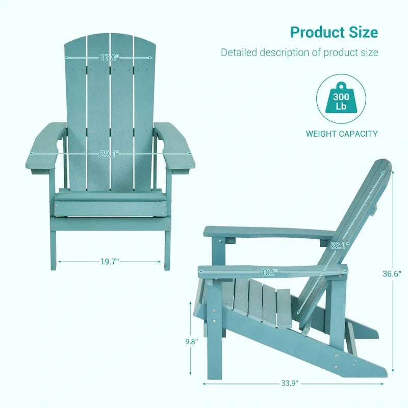 Bonosuki weerbestendige Adirondackstoelen van hout voor buiten, set van 4