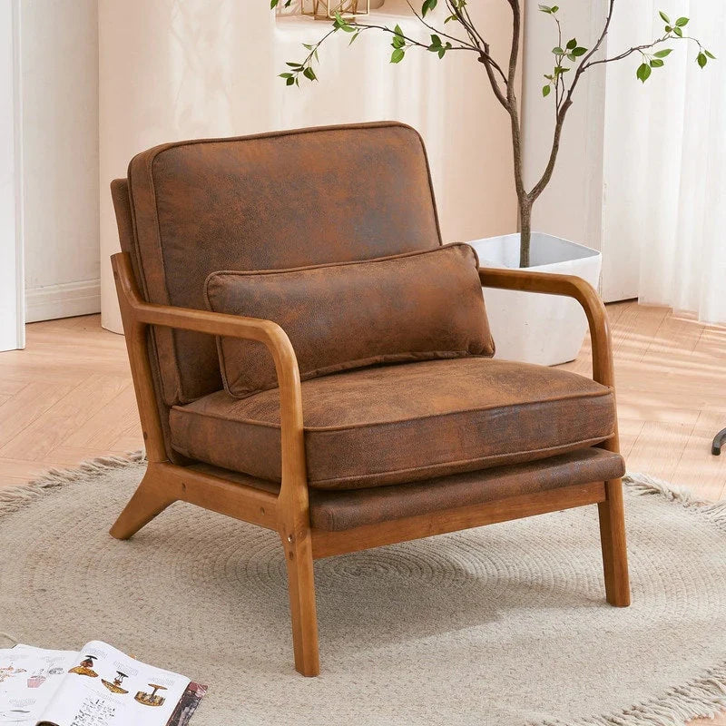 Moderner gepolsterter Akzentstuhl im Mid-Century-Stil