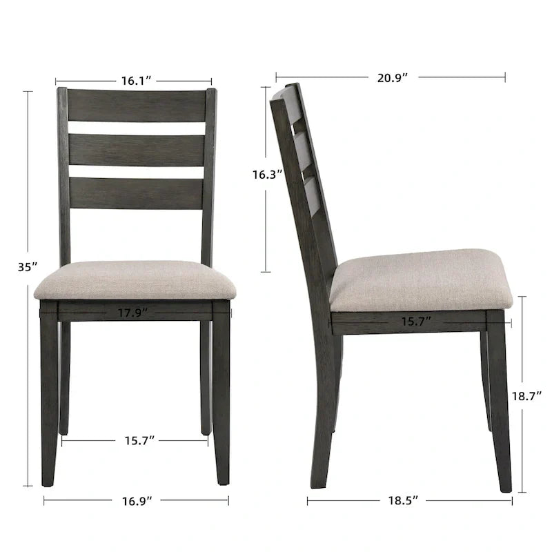 Ensemble de 4 chaises de salle à manger en bois avec dossier à barreaux
