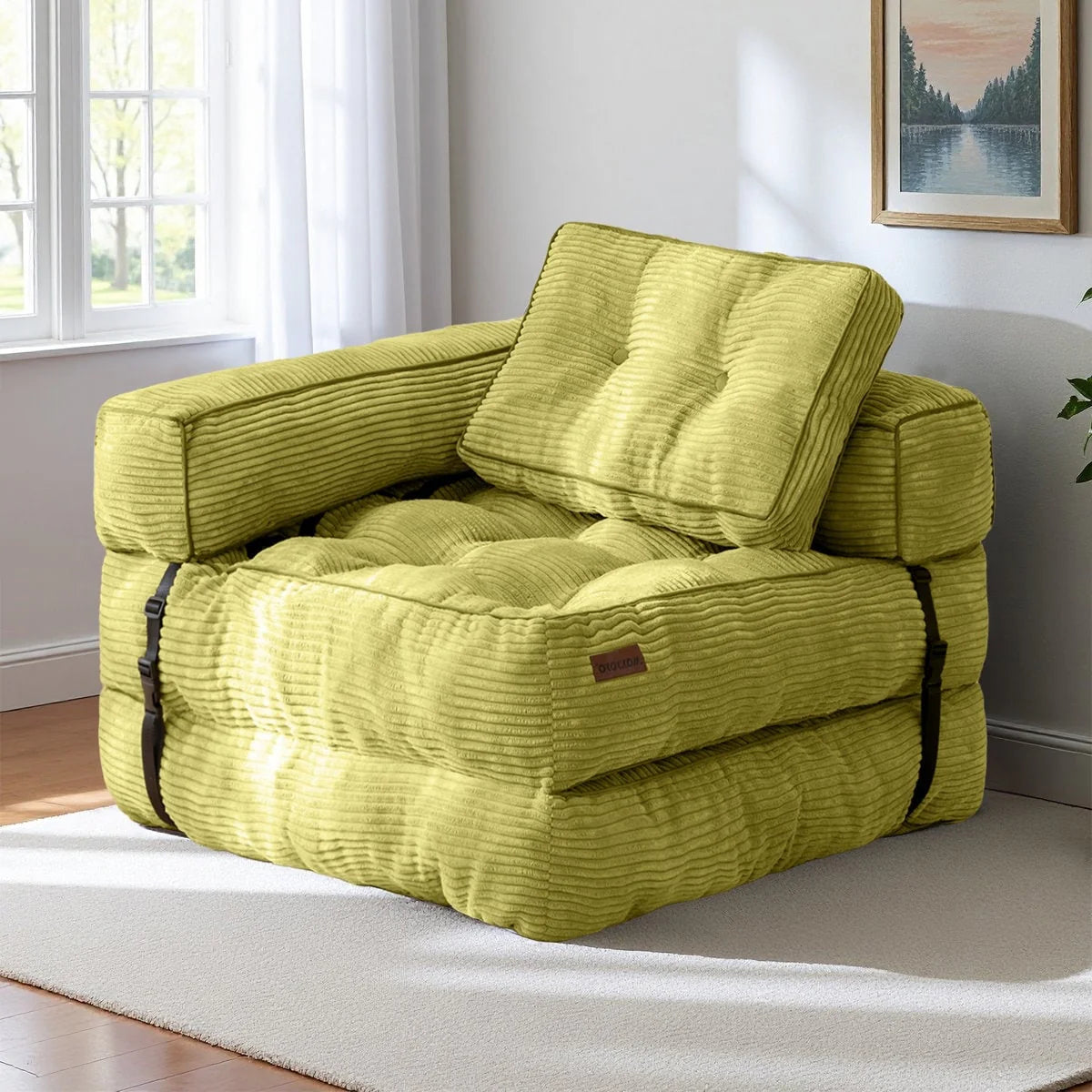 Foldable Sofa Bed,L-Shaped Floor Sofa Couch