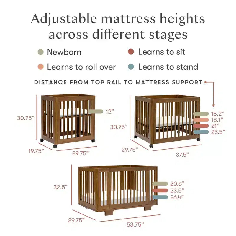 Lit à barreaux convertible 8-en-1 Babyletto Yuzu avec kits de conversion pour toutes les étapes