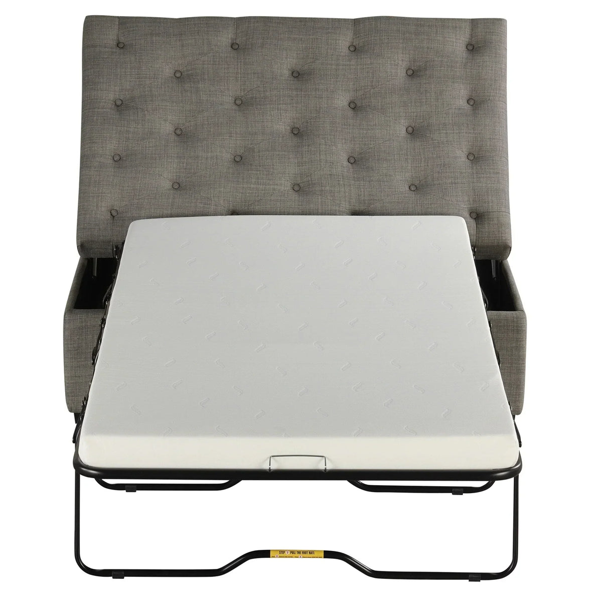 Opvouwbare slaapbank, poef van 49,6 inch met opvouwbare slaapbank, converteerbare slaapplaats met traagschuimmatras en gecapitonneerd ontwerp
