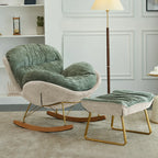 Fauteuil à bascule moderne en velours, ergonomique et rembourré, pour chambre de bébé