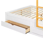 Lit superposé deux places sur deux places avec armoire de rangement et tiroirs, lit superposé en bois deux places gain de place avec barrière de sécurité pour appartement et chambre