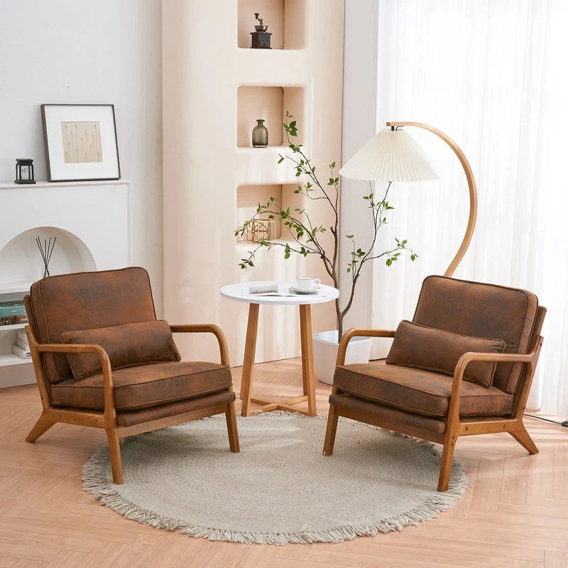 Moderner gepolsterter Akzentstuhl im Mid-Century-Stil