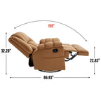 Green Oversized Manual Recliner with Swivel, Rocking, and Fabric Upholstery