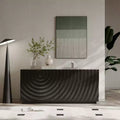 Buffet bahut en spirale moderne 59, meuble de rangement d’entrée artistique bas avec portes à texture ondulée 3D