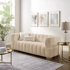 85 moderne bank van wafelstof, comfortabele loungebank