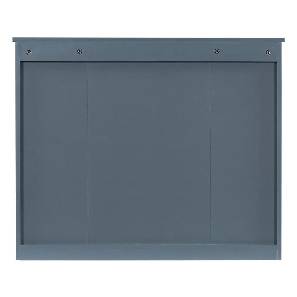 Meuble-lavabo moderne de salle de bains de 36 po avec vasque sur plan, armoire à miroir, 2 portes et 2 tiroirs