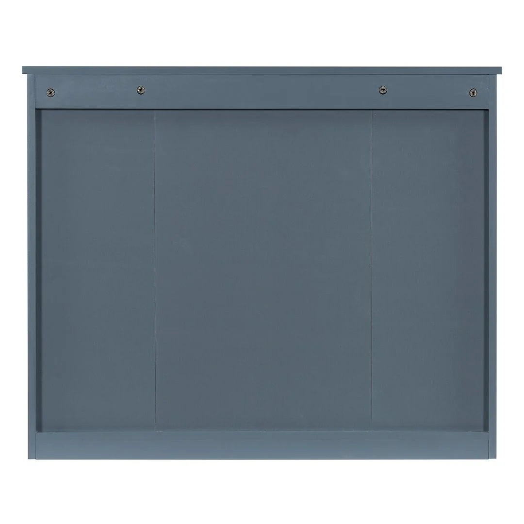 Meuble-lavabo moderne de salle de bains de 36 po avec vasque sur plan, armoire à miroir, 2 portes et 2 tiroirs