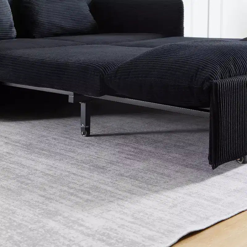 64,5 3-in-1-Schlafsofa aus Cord mit ausziehbarem Bett