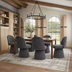 Set aus 6 modernen, um 360° drehbaren, armlehnenlosen Esszimmerstühlen mit Sockelbasis, eleganten Akzentstühlen für Küche, Esszimmer oder Büro – Panipeachy