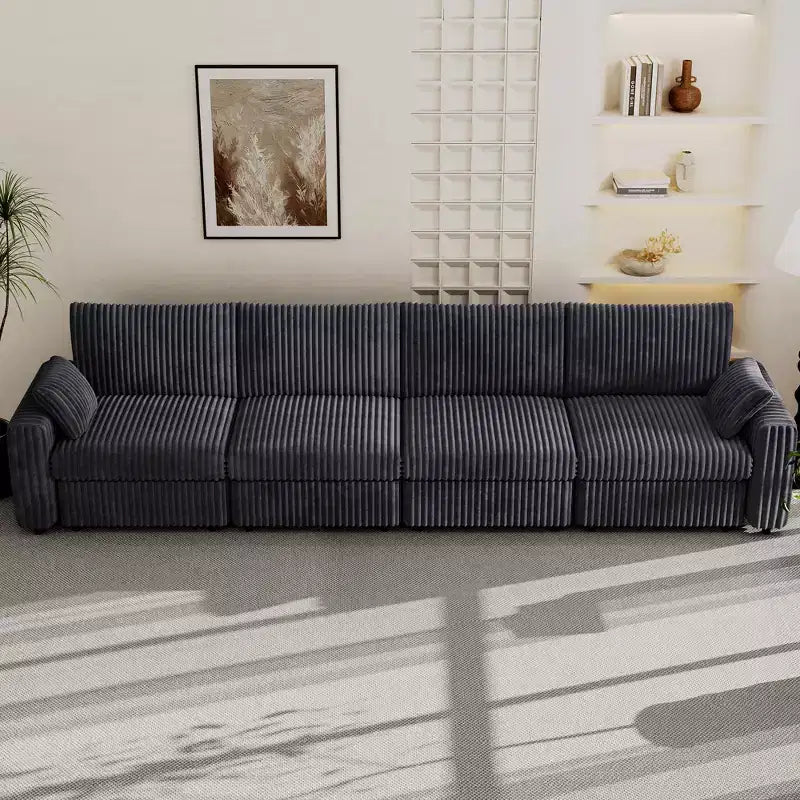 Canapé sectionnel modulaire en velours côtelé Dyonery avec housses lavables