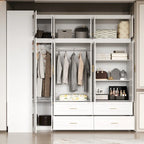 Armoire-penderie de 93,9/74,2 pouces de hauteur avec espace de suspension, tiroirs et rangements