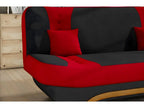 Canap?? 3 places convertible et espace de rangement - bicolore anthracite / rouge - en tissu de qualit?? EWIN
