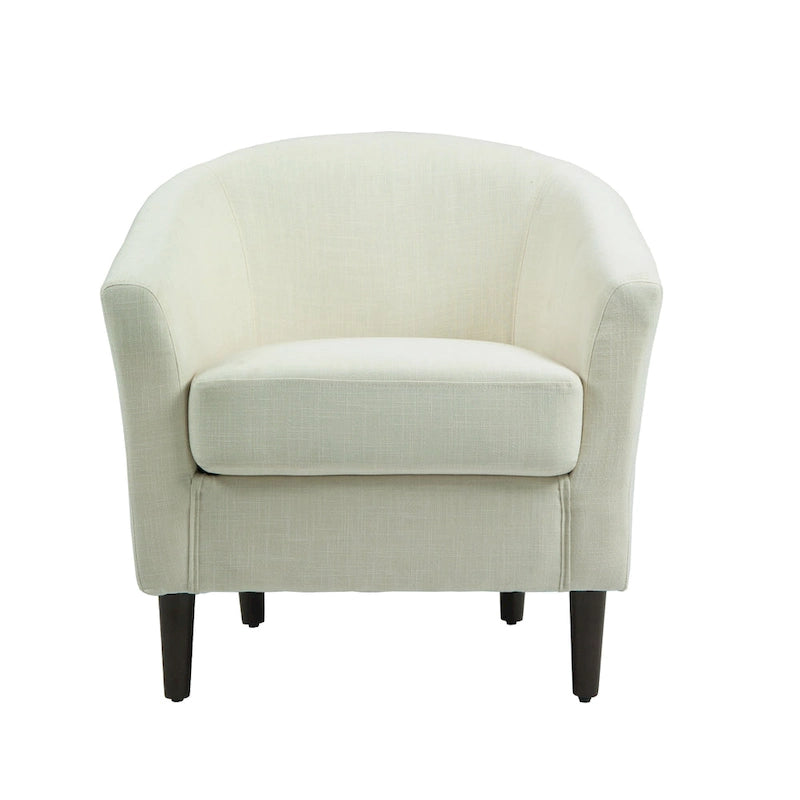 Ensemble de 2 fauteuils club modernes en lin, style tonneau