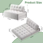 Full Corduroy Folding Sofa Bed Futon, Floor Convertible Sleeper Chair with Pillow & Back Support