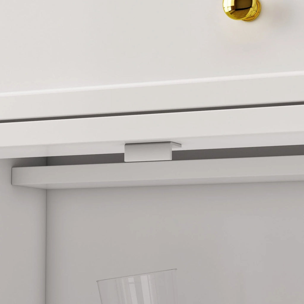 59,1-inch wit buffetdressoir, modern uit het midden van de eeuw, eigentijds, gelakt