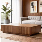 51.1 Mid-Century Modern Lift Top Coffee Table, Walnut Rectangular Center Table for Living Room