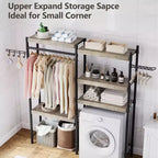 Over-the-Washer Shelf, 5-Tier Dryer Storage Shelf with Adjustable Height, Bathroom Shelf, Space-Saving Storage for Bathroom, Laundry Room