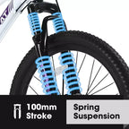Okak 24/26-Zoll-Mountainbike mit 21 Gängen und Scheibenbremsen an Vorder- und Hinterrad, Kinderfahrrad mit 100-mm-Federgabel, Dirtbike für Jugendliche und Frauen
