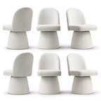 Set aus 6 modernen, um 360° drehbaren, armlehnenlosen Esszimmerstühlen mit Sockelbasis, eleganten Akzentstühlen für Küche, Esszimmer oder Büro – Panipeachy