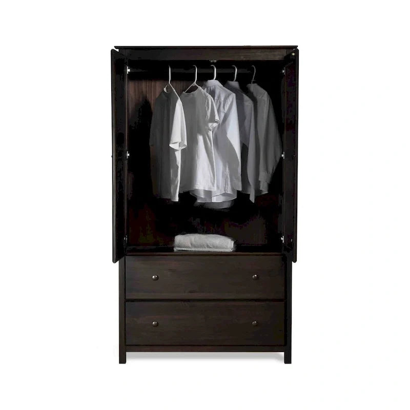 Kleiderschrank aus Massivholz mit 2 Türen – 41 x 72 x 22